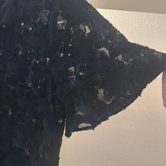 Michael Kohrs Black Sheer Lace Short Sleeve Dress (Slip NOT included) - Picture 6 of 6